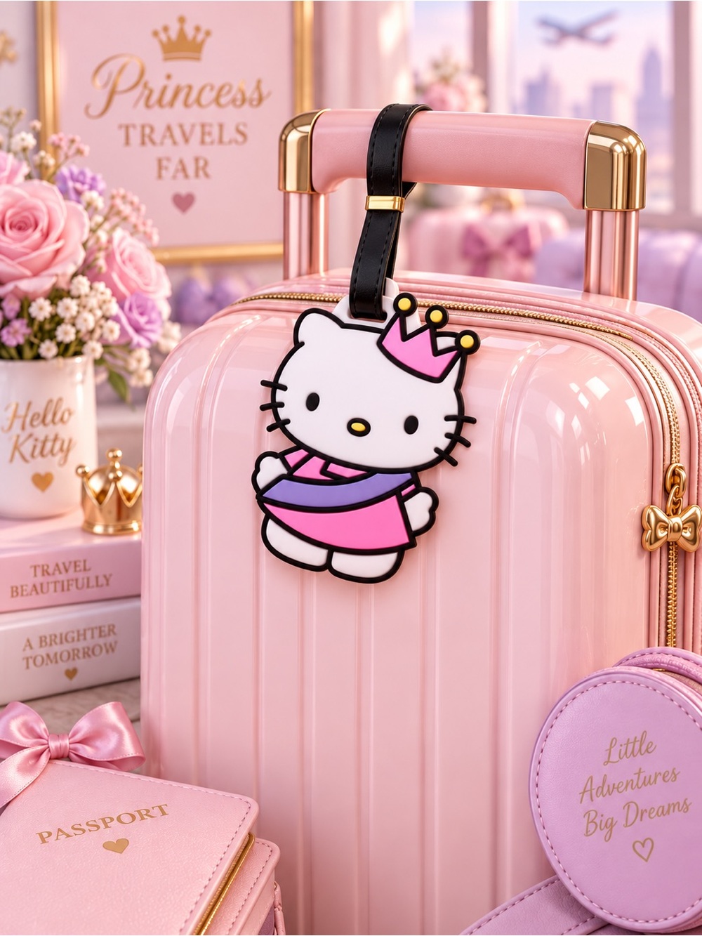 Hello Kitty Princess Crown Luggage Tag Pink NWT